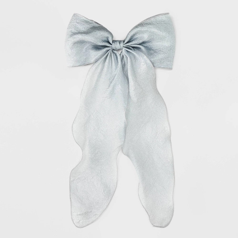 Shimmer Bow Hair Barrette - a New Day™ Gray - Bellso